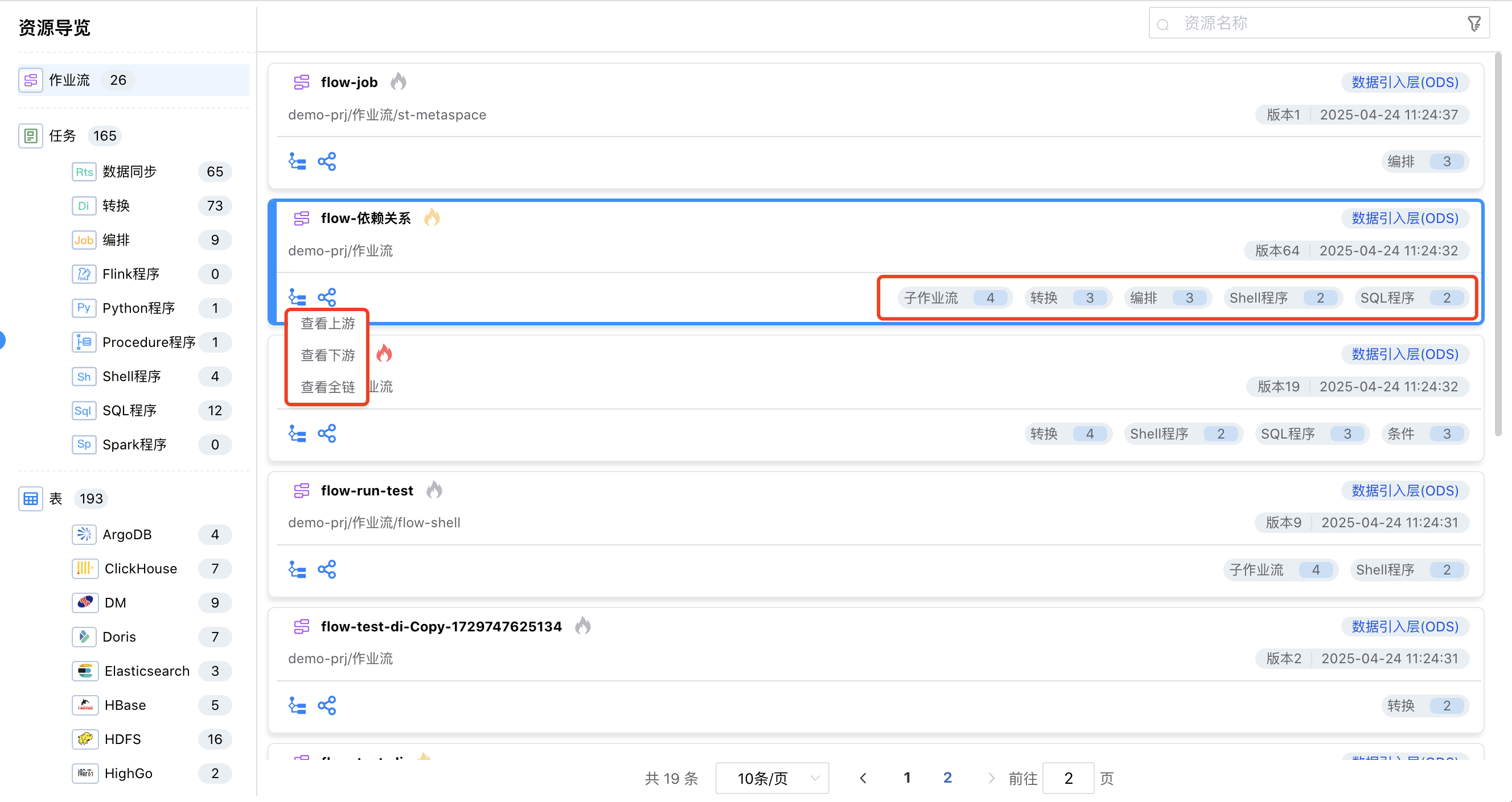 作业流关联分析