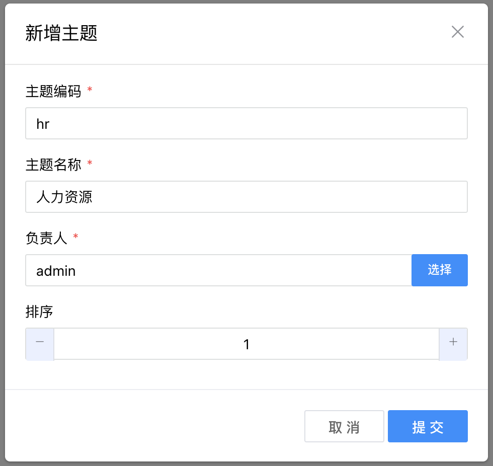 新增人力资源主题